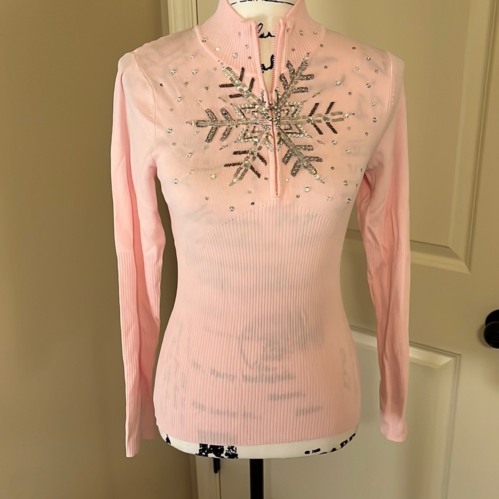 Boston Proper snowflake mock turtleneck sweater Size small